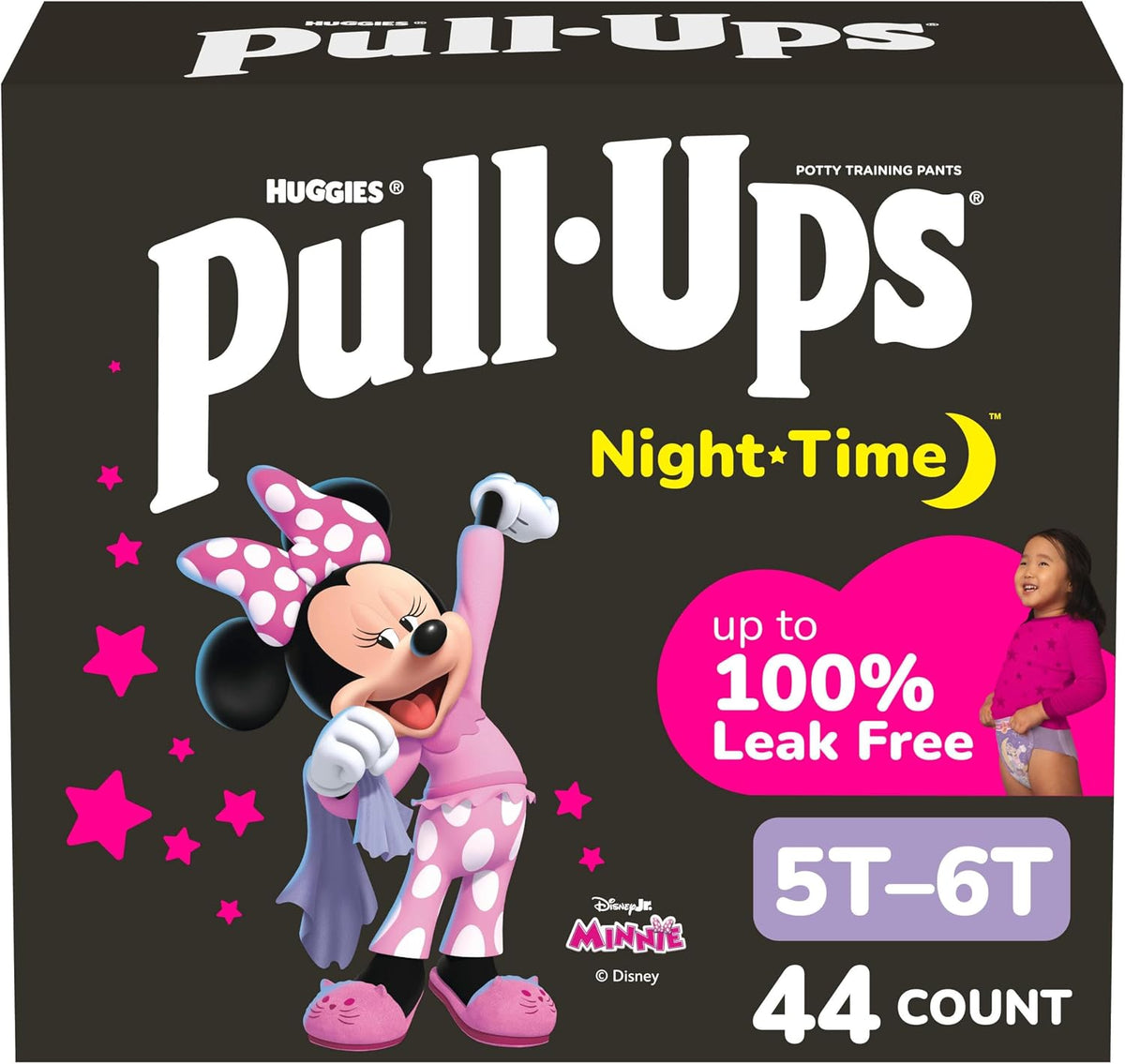 Pull-Ups Girls' Night-Time Potty Training Pants, Size 5T-6T, 44 Count — product view