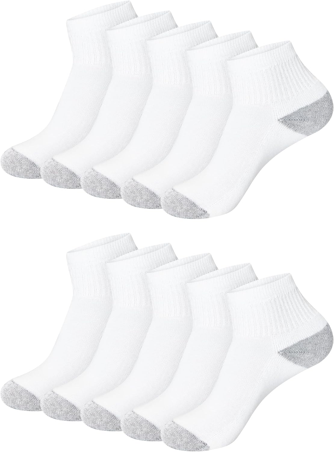 Hanes Women’s Value Ankle Soft Moisture-Wicking Socks, 10 Pack, White, 5-9 US