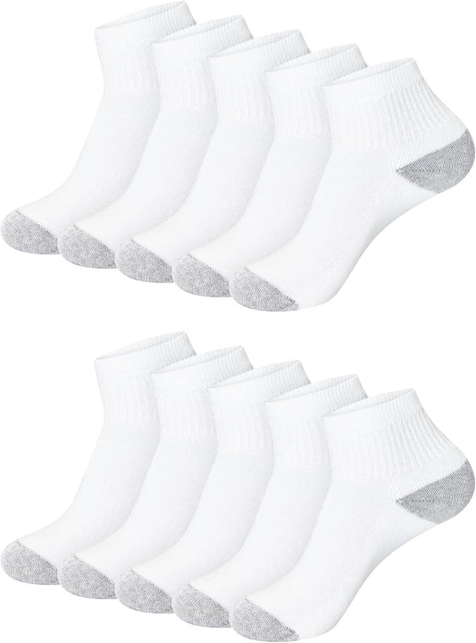 Hanes Women’s Value Ankle Soft Moisture-Wicking Socks, 10 Pack, White, 5-9 US