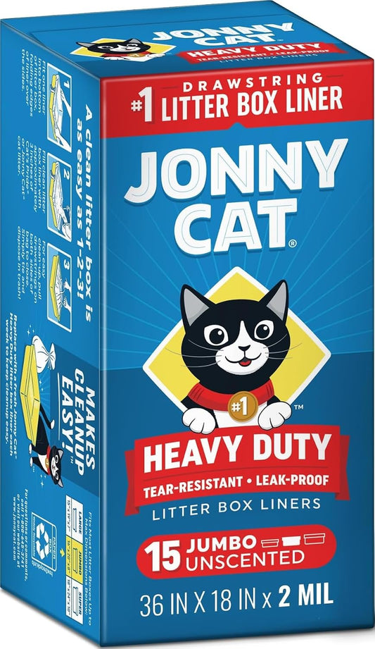 Jonny Cat Heavy Duty Litter Box Liners, Jumbo, 15 Count