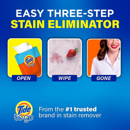 Tide To Go Instant Stain Remover Wipes, 10 Count, Pack of 2 - view 5
