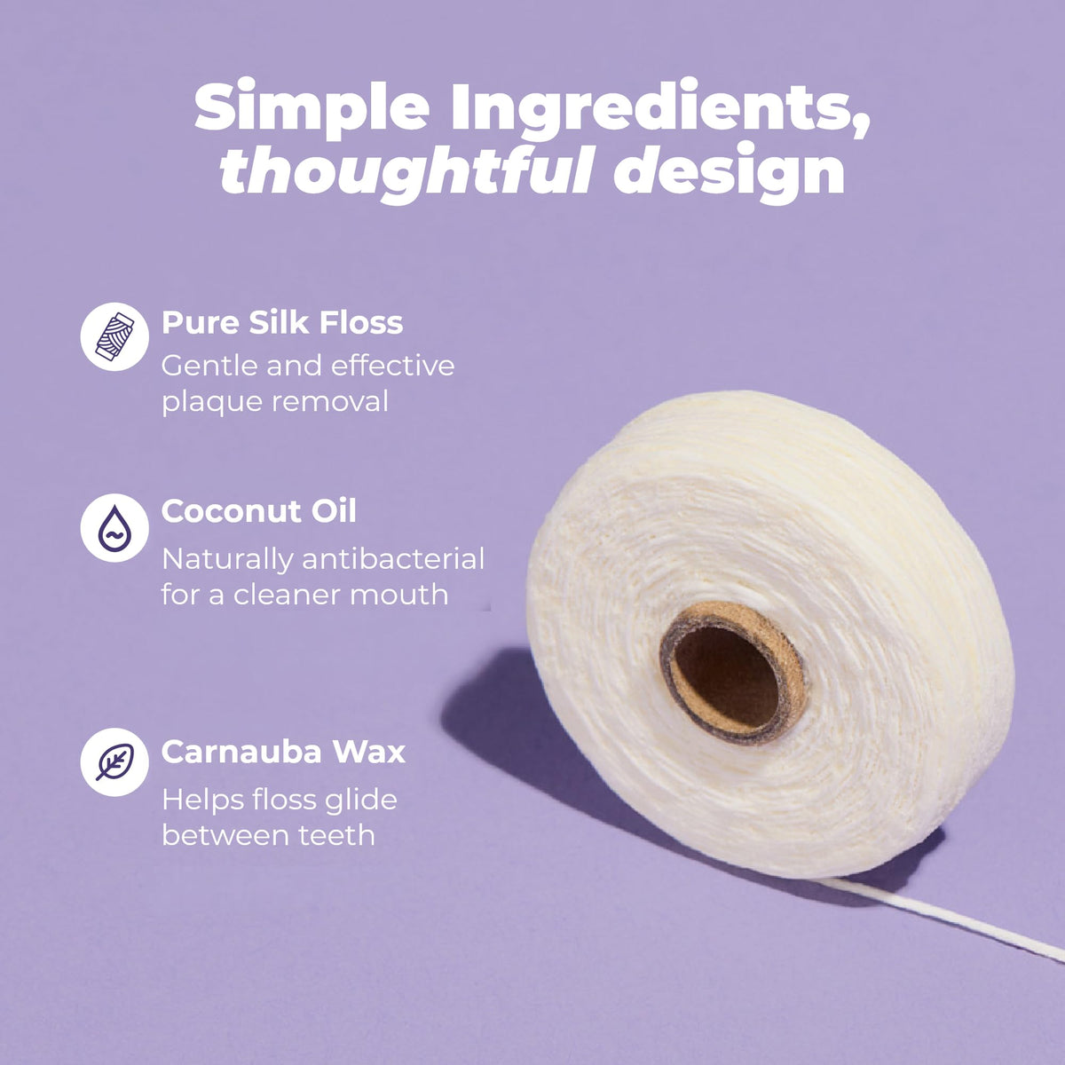 RADIUS Natural Silk Dental Floss, Unscented, 33 Yards (30 m), Pack of 3 - view 3