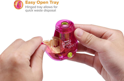 Bostitch Twist-n-Sharp Handheld Pencil Sharpener for Kids, Pink - view 3