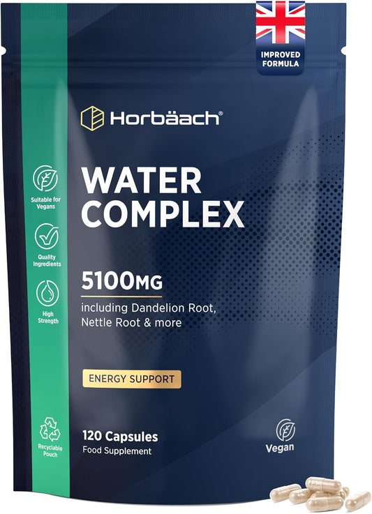 Horbaach Water Tablets 5,100mg Dandelion Root Complex Capsules