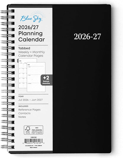 Blue Sky 2026-2027 Weekly and Monthly Academic Planner, 5 x 8 Inch