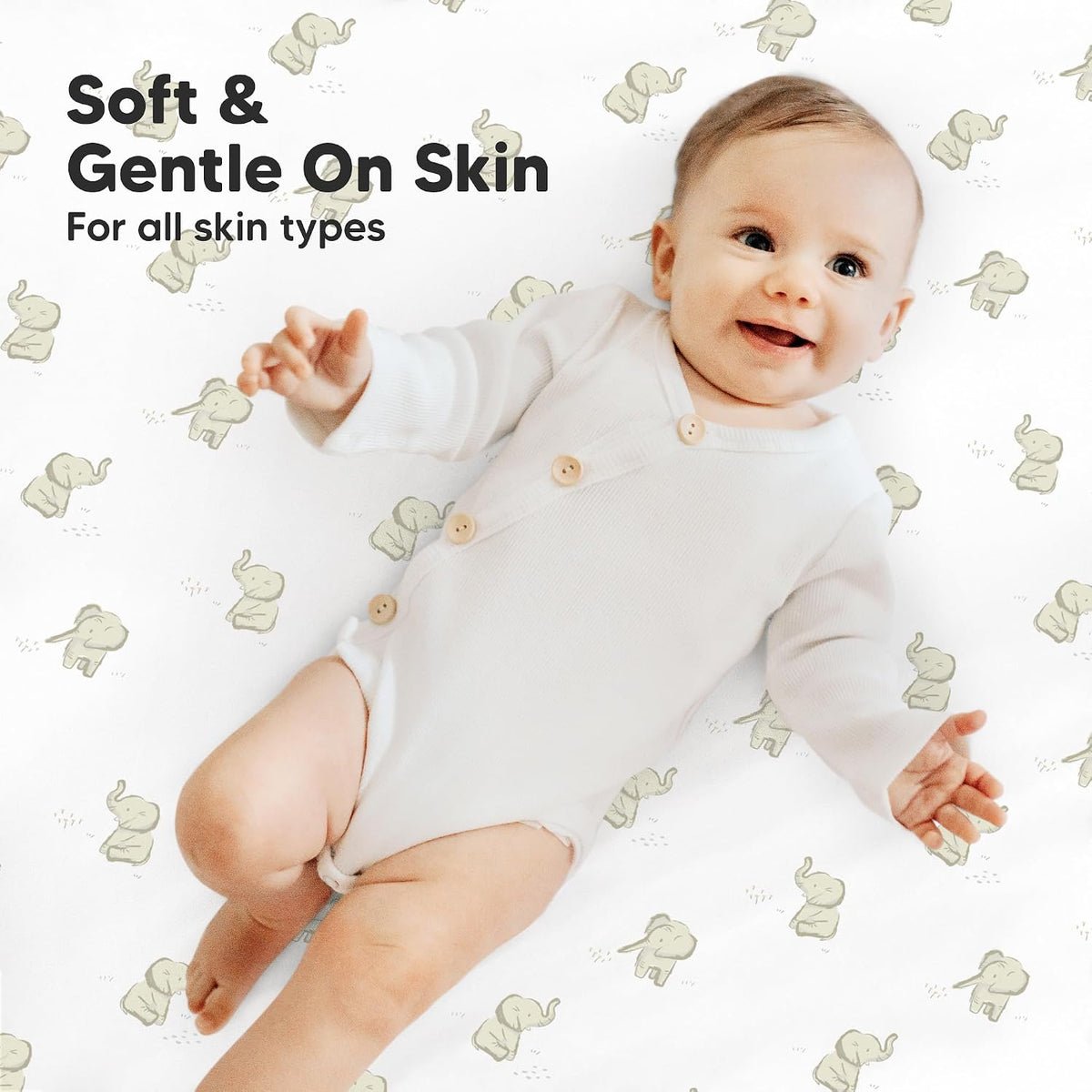 KeaBabies Mini Cot Sheets, Fitted, 38 x 26 Inch, Pack of 2, Elly - view 4