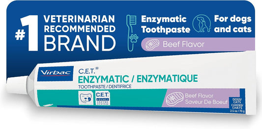 Virbac C.E.T. Enzymatic Beef Toothpaste for Dogs and Cats - 2.5 oz