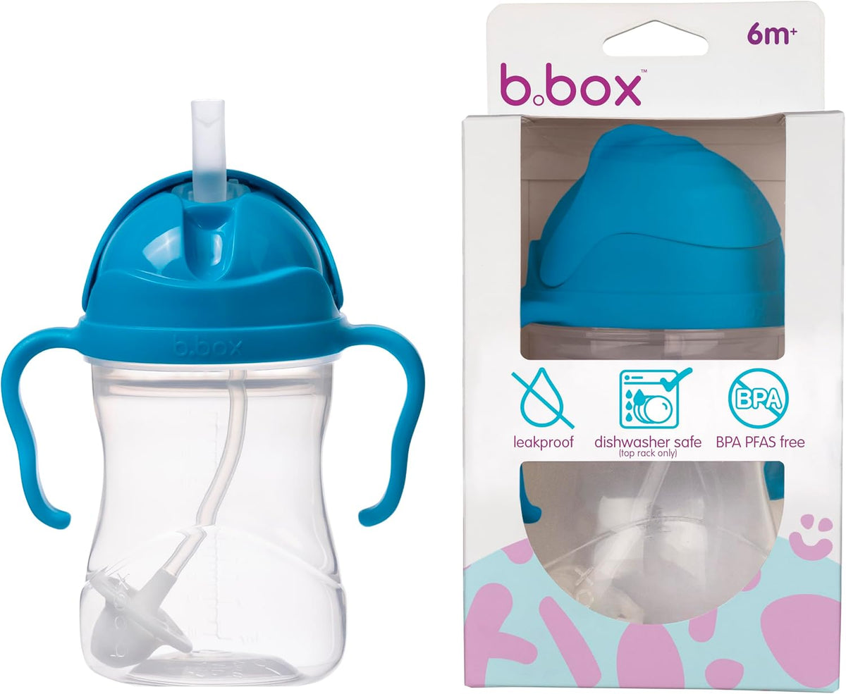 b.box Sippy Cup with Weighted Straw 240 ml (8 oz) Cobalt — product view