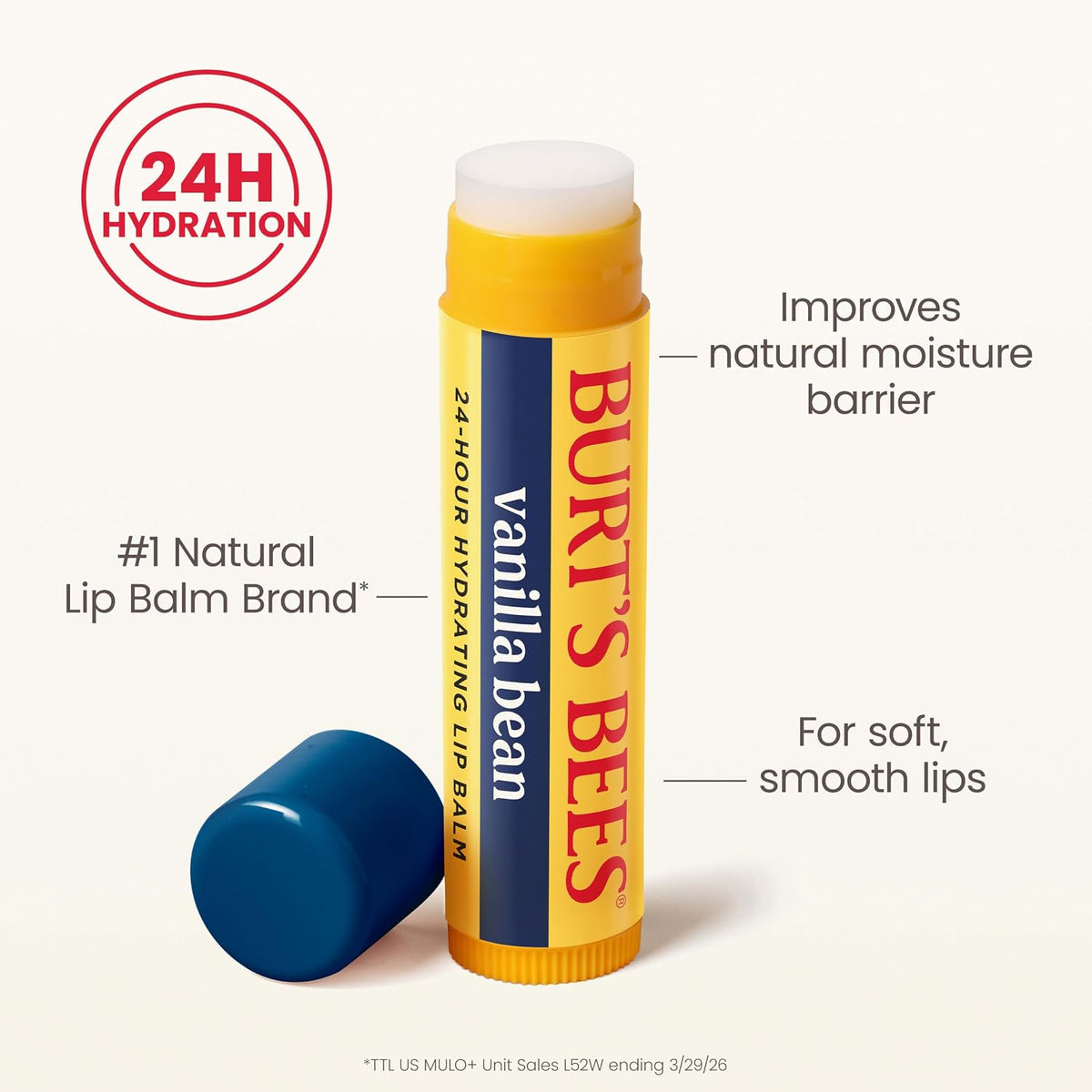 Burt's Bees Vanilla Bean Moisturising Lip Balm, Pack of 2 - view 4