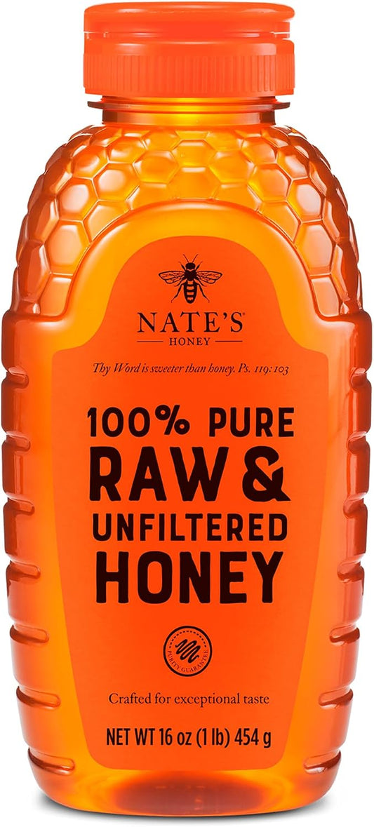 Nature Nate's 100% Pure Raw & Unfiltered Honey 16 oz
