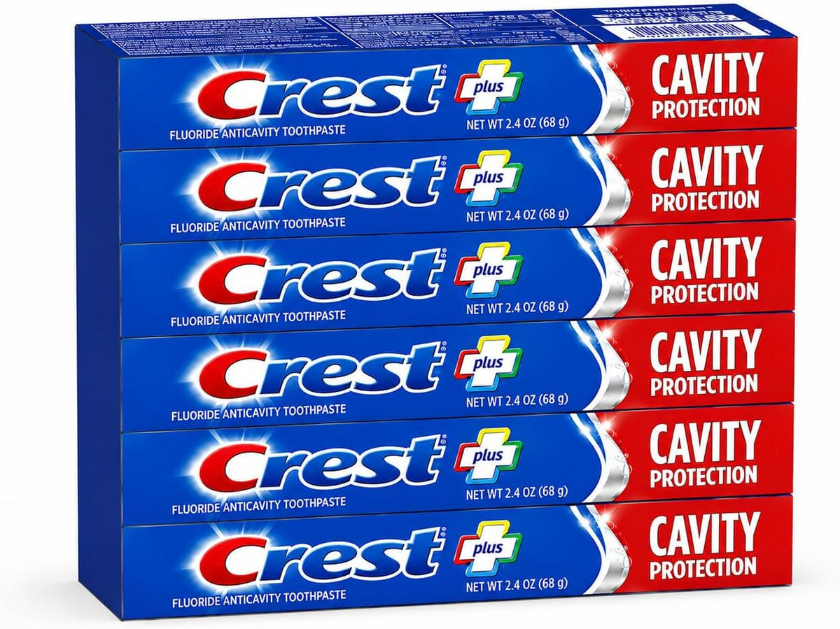 Crest Fluoride Anticavity Toothpaste, Regular Paste, 2.4 oz, Pack of 6 — product view