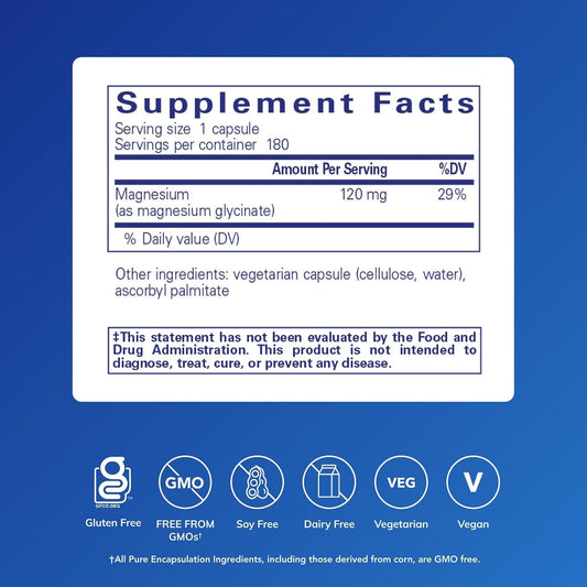 Pure Encapsulations Magnesium (Glycinate), 180 Capsules - view 2