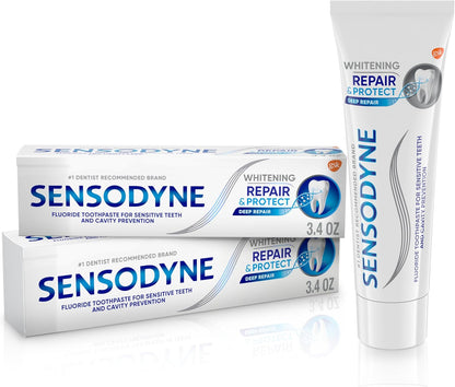 Sensodyne Repair and Protect Whitening Toothpaste, 3.4 oz, Pack of 2