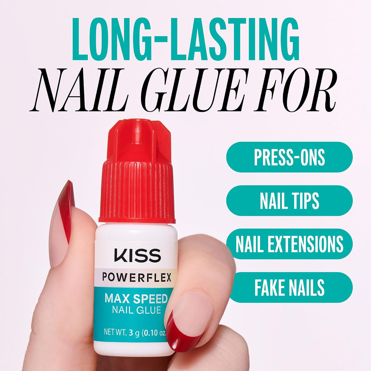 Kiss PowerFlex Maximum Speed Nail Glue with Nozzle Tip, 3 g (0.10 oz) - view 2