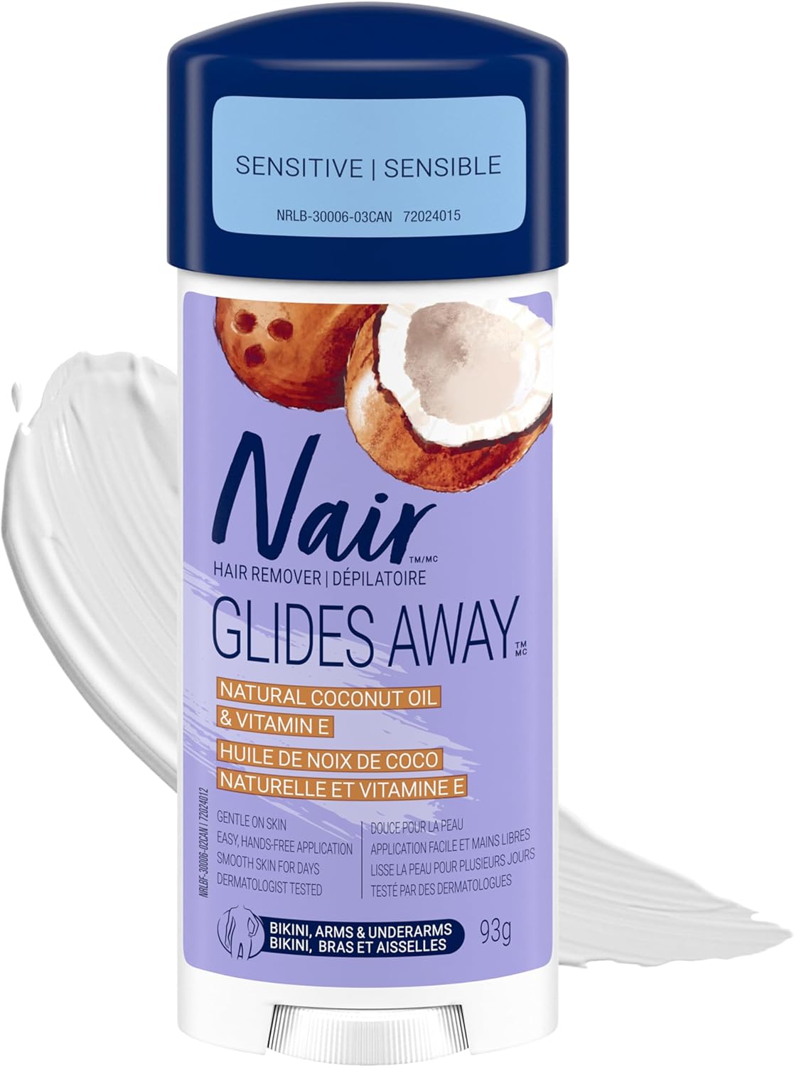 Nair Sensitive Formula Glide On Hair Removal Cream, 3.3 oz