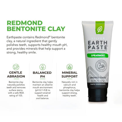 Redmond Earthpaste All Natural Fluoride-Free Toothpaste Spearmint 4 oz - view 5