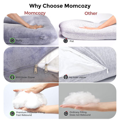Momcozy U-Shaped Full Body Pregnancy Pillow for Sleeping - view 4