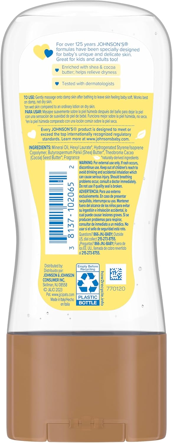 Johnson's Baby Oil Gel Enriched with Shea and Cocoa Butter, 6.5 fl oz - view 2