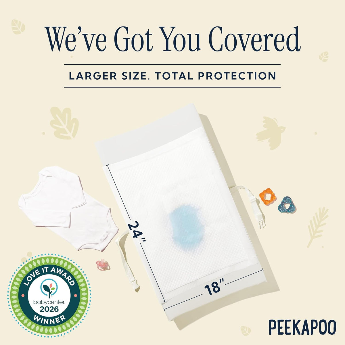 Peekapoo Disposable Baby Changing Pad Liners, 50 Pack - view 2