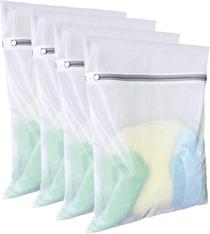 QiNZiN Mesh Laundry Wash Bags, 4 Pack, 16 x 20 Inches