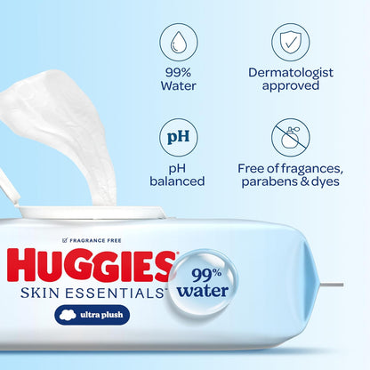 Huggies Skin Essentials Baby Wipes, 99% Water, 10 Packs, 560 Wipes - view 5