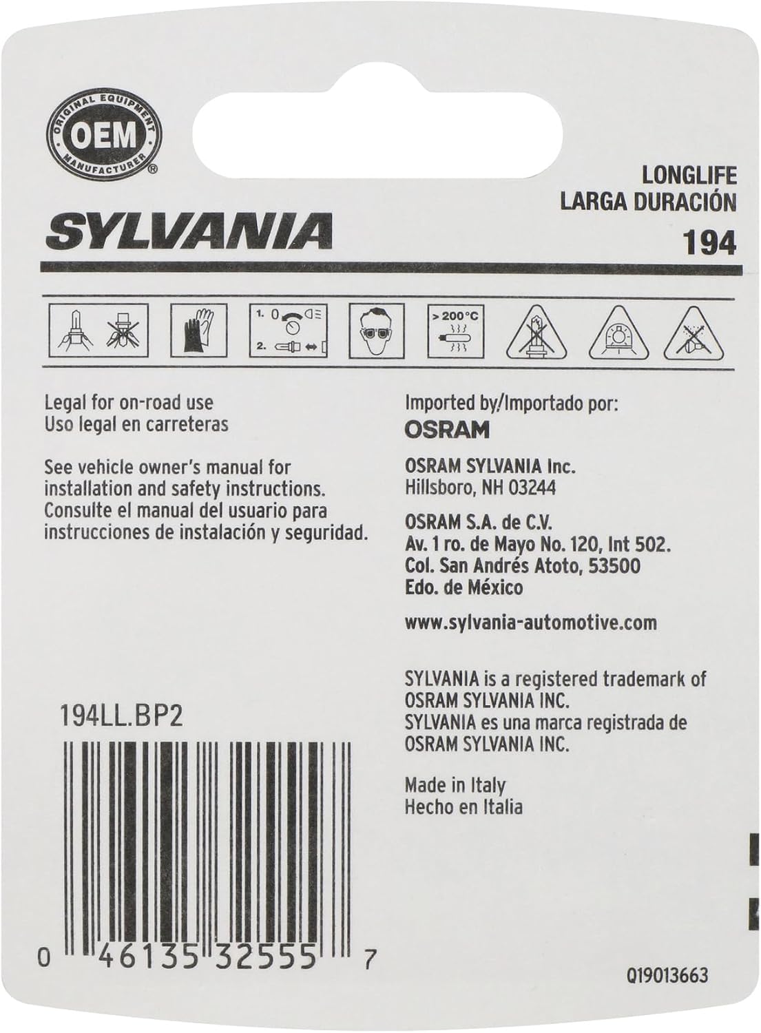 SYLVANIA 194 Long Life Miniature Bulb, Pack of 2 - view 2