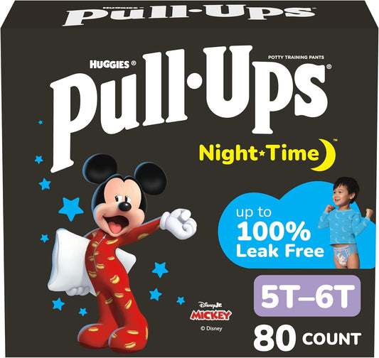 Pull-Ups Boys' Night-Time Potty Training Pants, 5T-6T, 80 Count