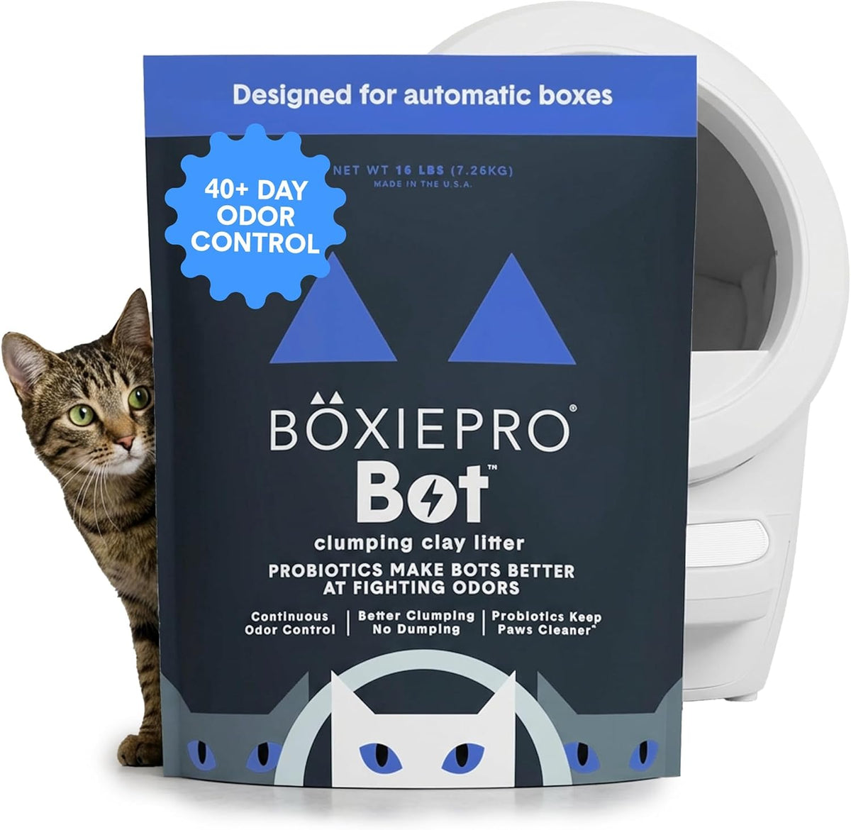 BoxiePro Bot Probiotic Clumping Cat Litter for Automatic Litter Boxes, 16 lb — product view