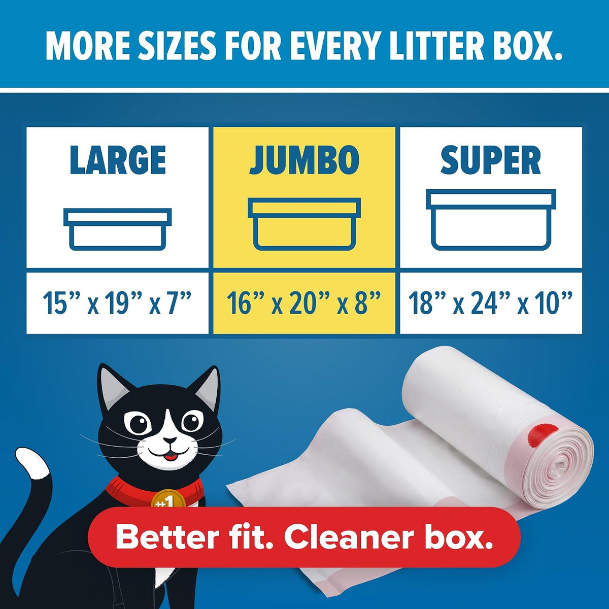 Jonny Cat Heavy Duty Litter Box Liners, Jumbo, 15 Count — alternate product view