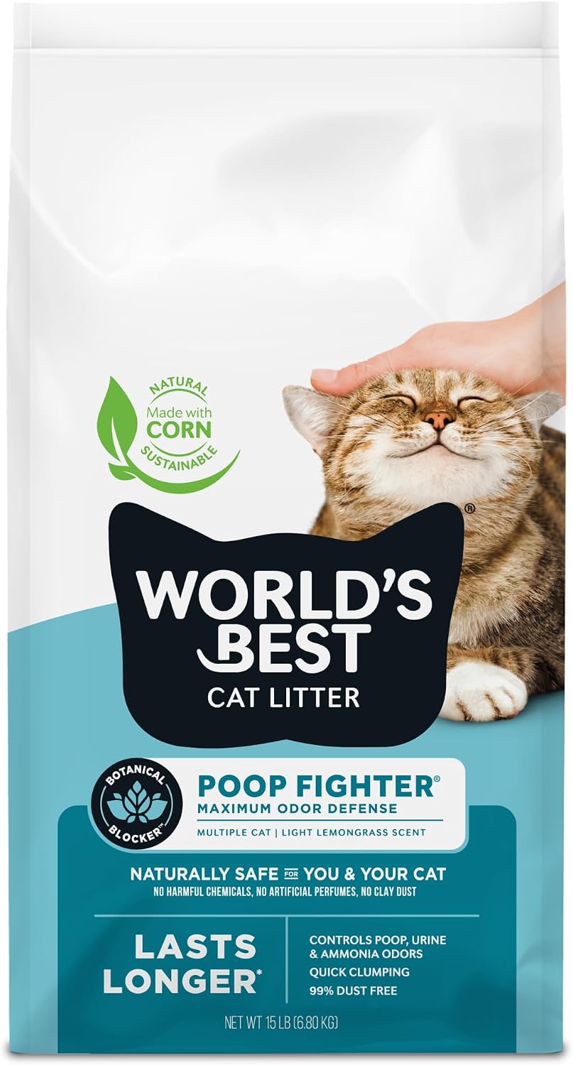 World's Best Cat Litter Poop Fighter Odour Defence, 15 lb — product view