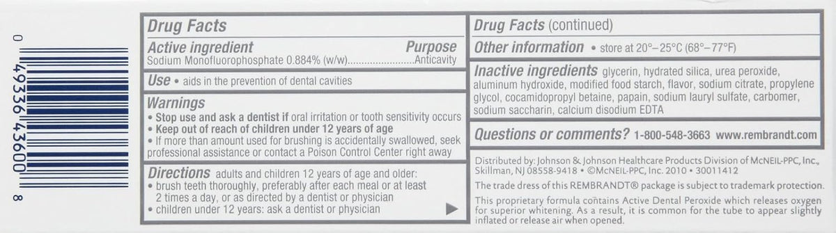 Rembrandt Deeply White Mint Toothpaste 2.6 oz (74 g), Pack of 2 - view 2