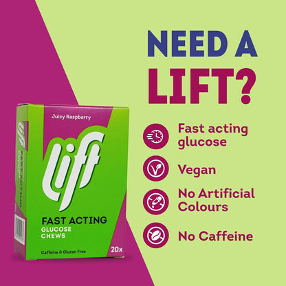 Lift Fast Acting Glucose Tablets, Raspberry, 20 Count, Pack of 6 - view 2