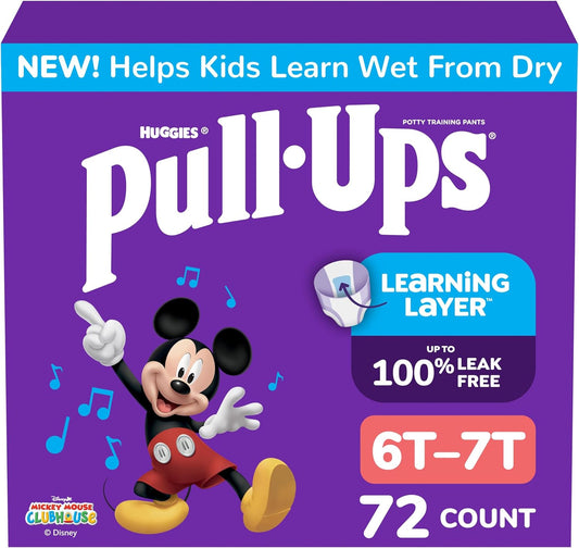 Pull-Ups Boys' Potty Training Pants, Size 6T-7T, 72 Count