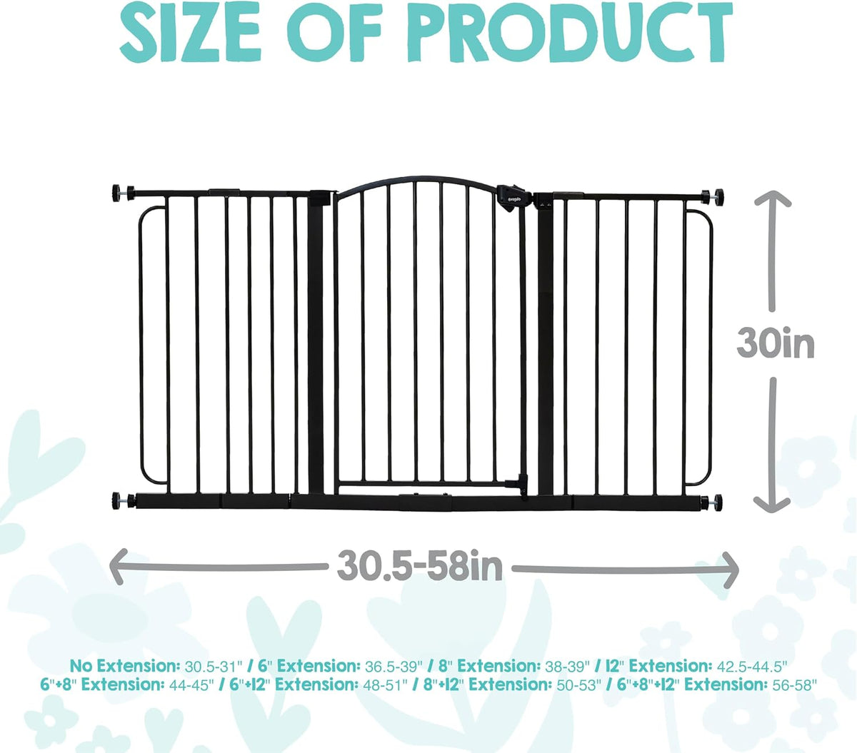 Regalo Extra Wide Baby Gate, 30.5 to 58 Inch — alternate product view