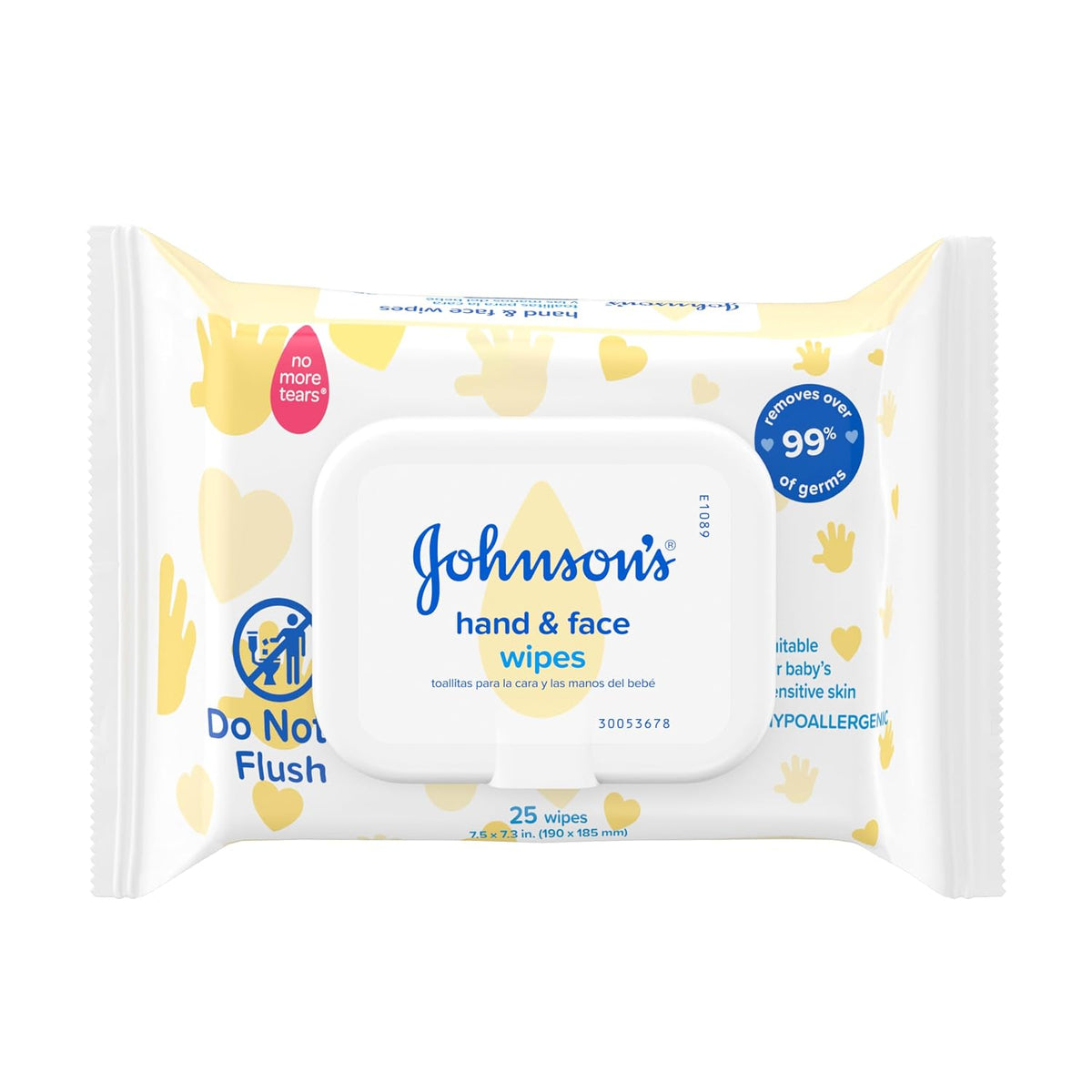 Johnson's Baby Hand & Face Cleansing Wipes, 25 Count — product view