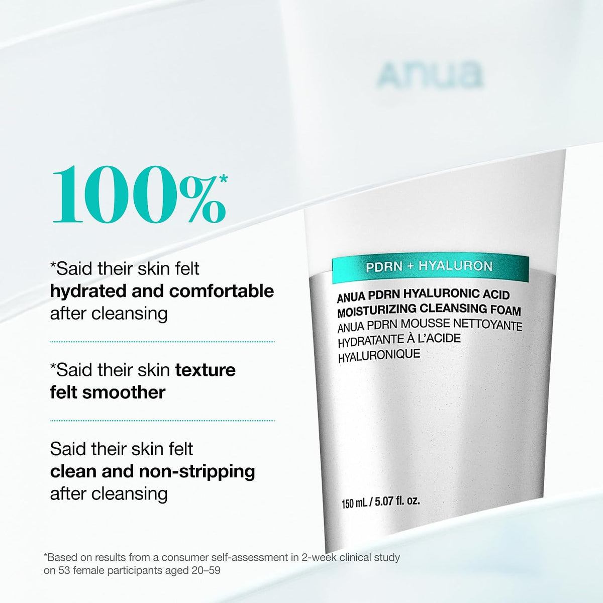 Anua PDRN Hyaluronic Acid Moisturizing Cleansing Foam 150ml - view 5