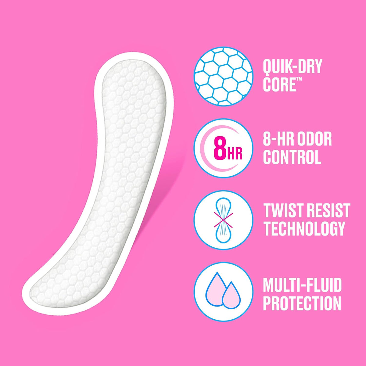 Carefree Light Pantyliners, Extra Long, Unscented, 93 Count - view 3