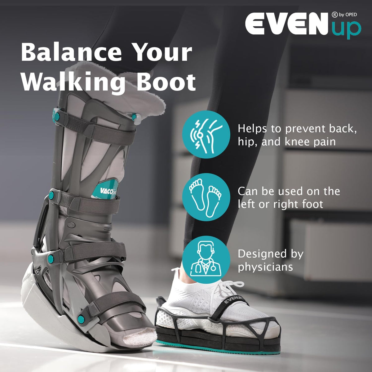 EVENup Shoe Lift for Walking Boot, Adult Size Medium - view 5