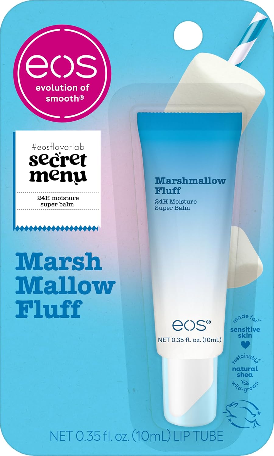 eos 24H Moisture Super Balm Lip Mask Marshmallow Fluff 10 ml (0.35 fl oz) — product view