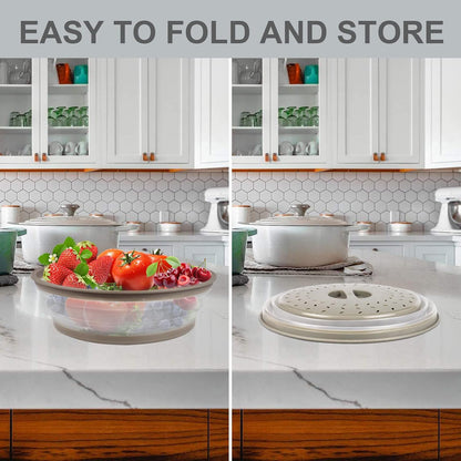 Aidacom 2-in-1 Microwave Splatter Cover and Silicone Mat, Grey - view 5