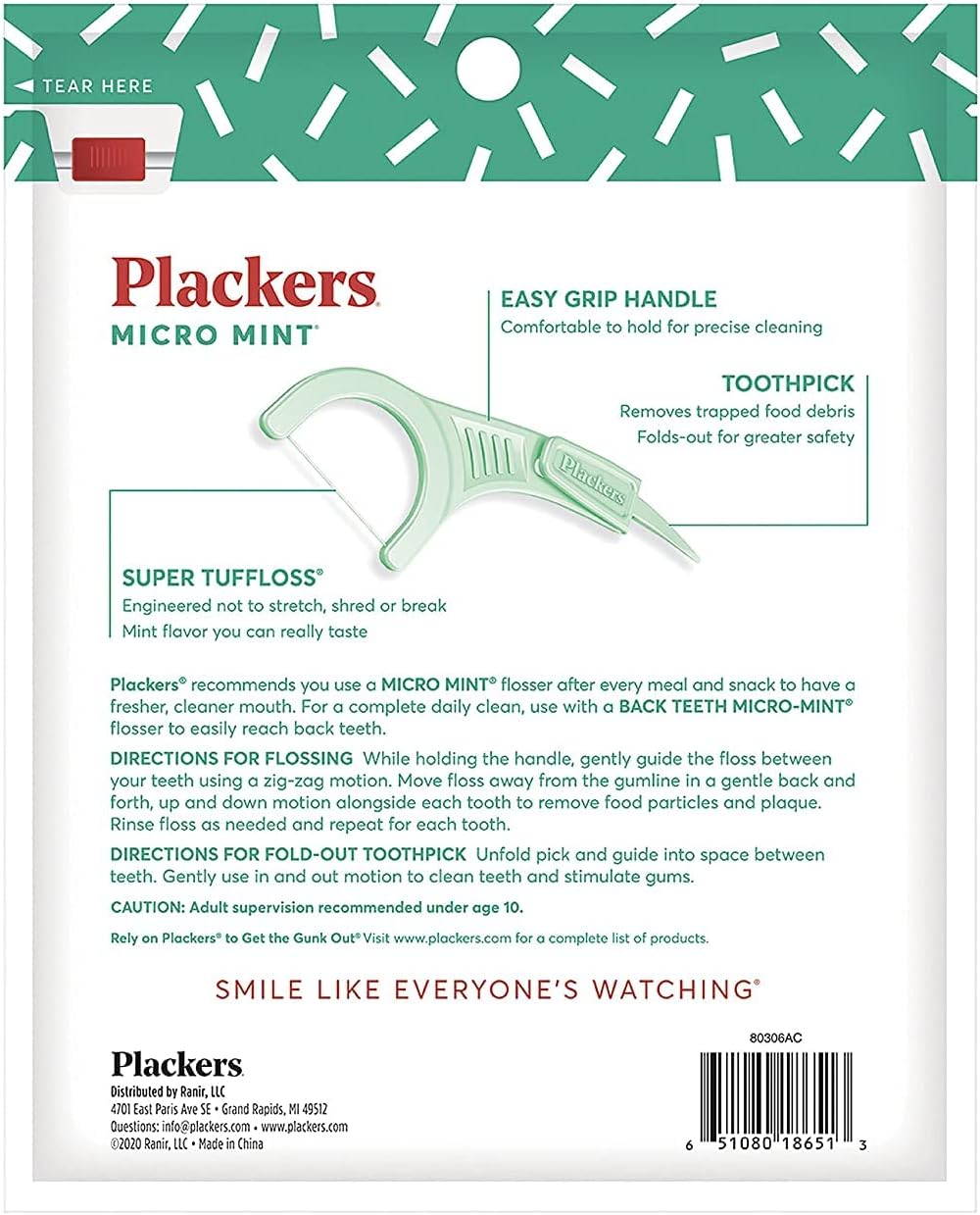 Plackers Micro Mint Dental Floss Picks, 150 Count (Pack of 3) — alternate product view