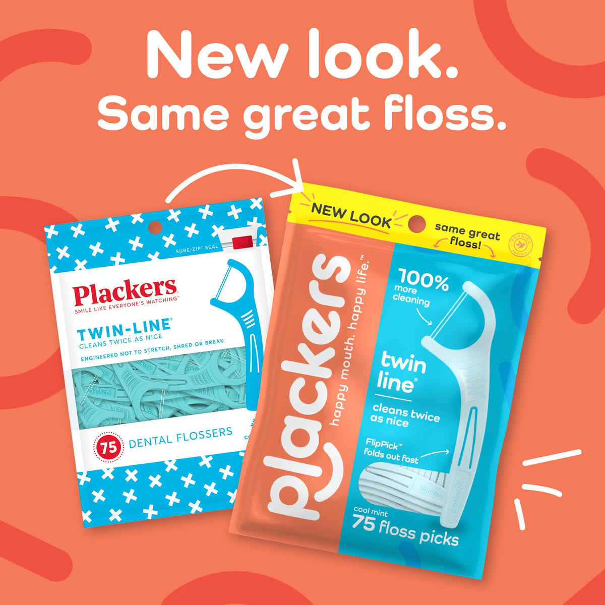Plackers Twin-Line Floss Picks, Whitening Mint, 150 Count, Pack of 4 — alternate product view