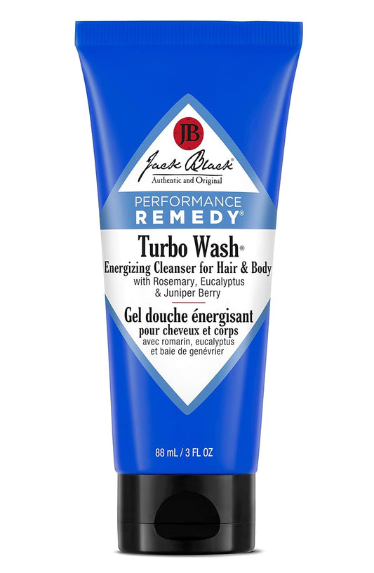 Jack Black Turbo Wash Energizing 2-in-1 Body Wash & Shampoo, 3 Fl Oz (90 ml)