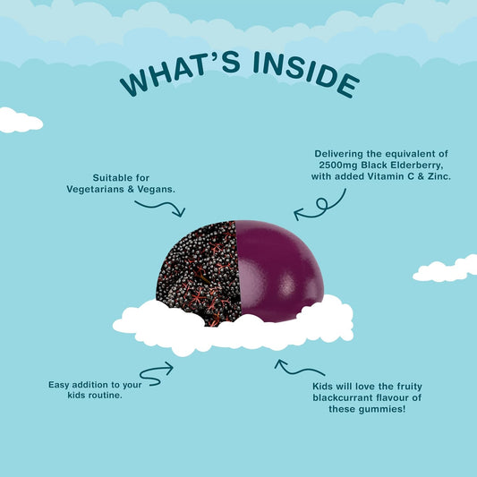 Horbäach Black Elderberry Gummies for Kids with Vitamin C and Zinc - view 2