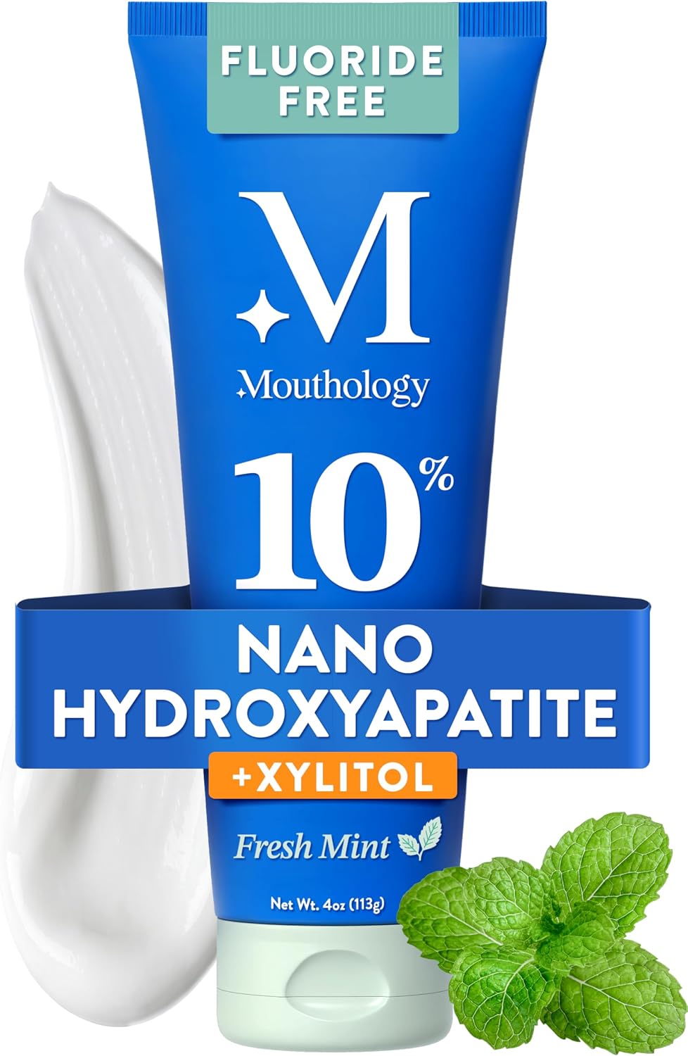 Mouthology 10% Nano Hydroxyapatite Toothpaste, Fluoride Free, Mint 4 oz