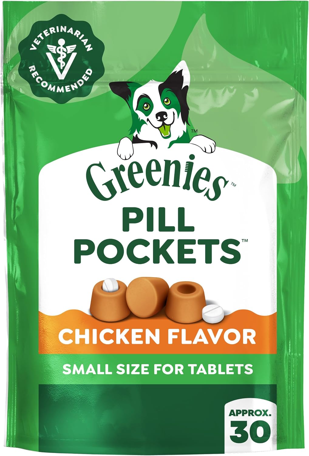 Greenies Pill Pockets for Dogs, Small, Chicken, 30 Treats (3.2 oz) — product view
