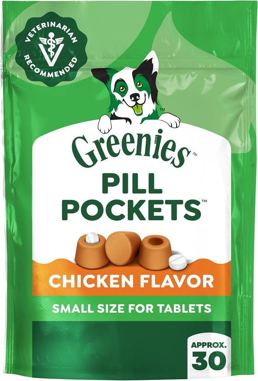 Greenies Pill Pockets for Dogs, Small, Chicken, 30 Treats (3.2 oz)