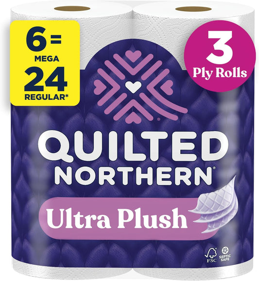 Quilted Northern Ultra Plush Toilet Paper, 6 Mega Rolls