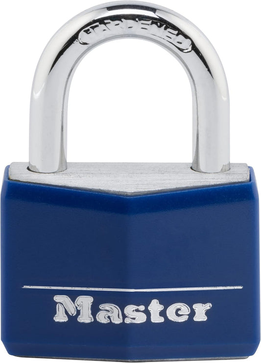 Master Lock Blue Vinyl Covered Aluminium Padlock with Key (142DCM)
