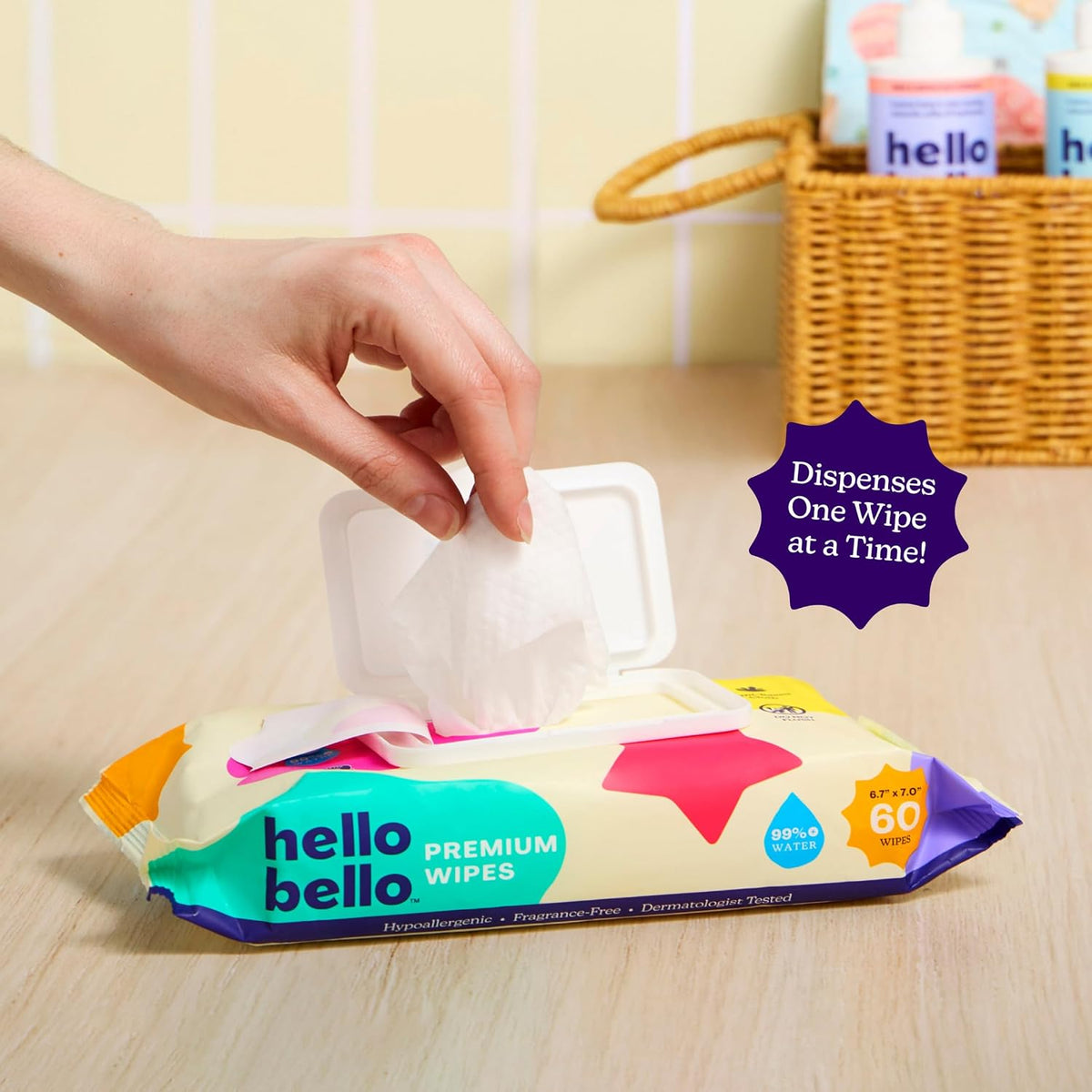 Hello Bello Premium Fragrance-Free Baby Wipes, Chamomile and Aloe, 720 Wipes - view 5